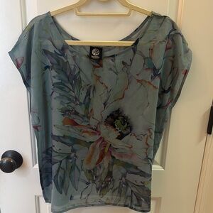 Bobeau USA Silk Sheer Floral Top - Multicolor